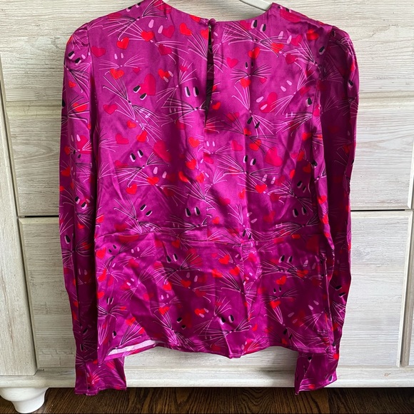 & Other Stories Blouse. Heart & Cat print. Size 2. - Picture 3 of 4